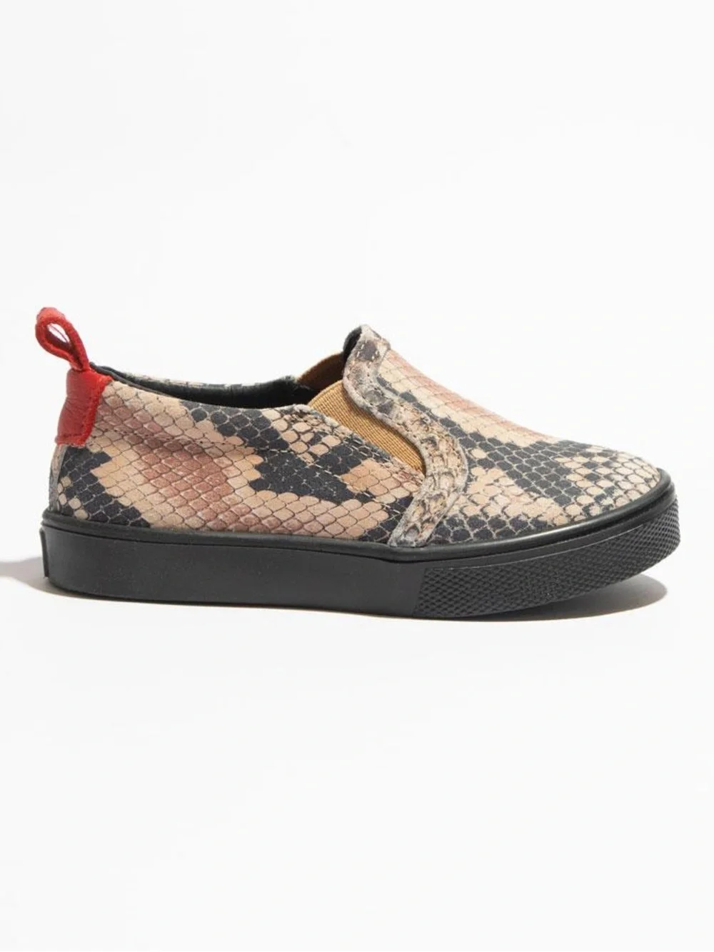 Freshly Picked Kids’ Leather Snakeskin Classic Slip On Shoe—K11